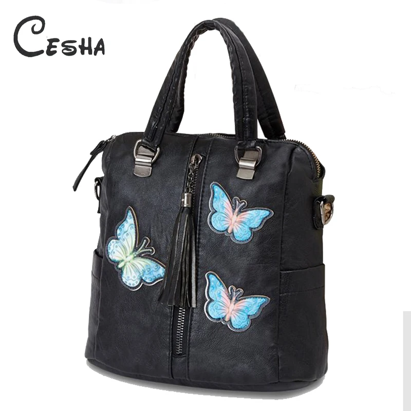 

Fashion Casual Cartoon Butterfly Design Women's Handbag High Quality Waterproof Soft PU Shoulder Bag Back Pack for Teenagers