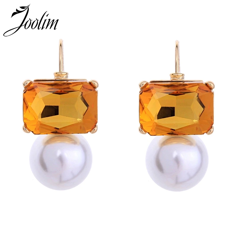 

Joolim Champagne Purple Glass Drop Earring Pearl Earring Simple Earring for Care