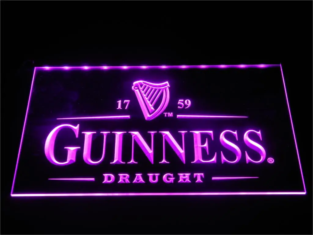 A002 Guinness винтажные логотипы пивной бар светодиодный неоновый светильник с