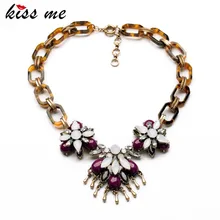 KISS ME, модное ювелирное изделие, роскошный цветочный кулон, чокер с массивной цепью, массивное ожерелье для женщин, с фабрики