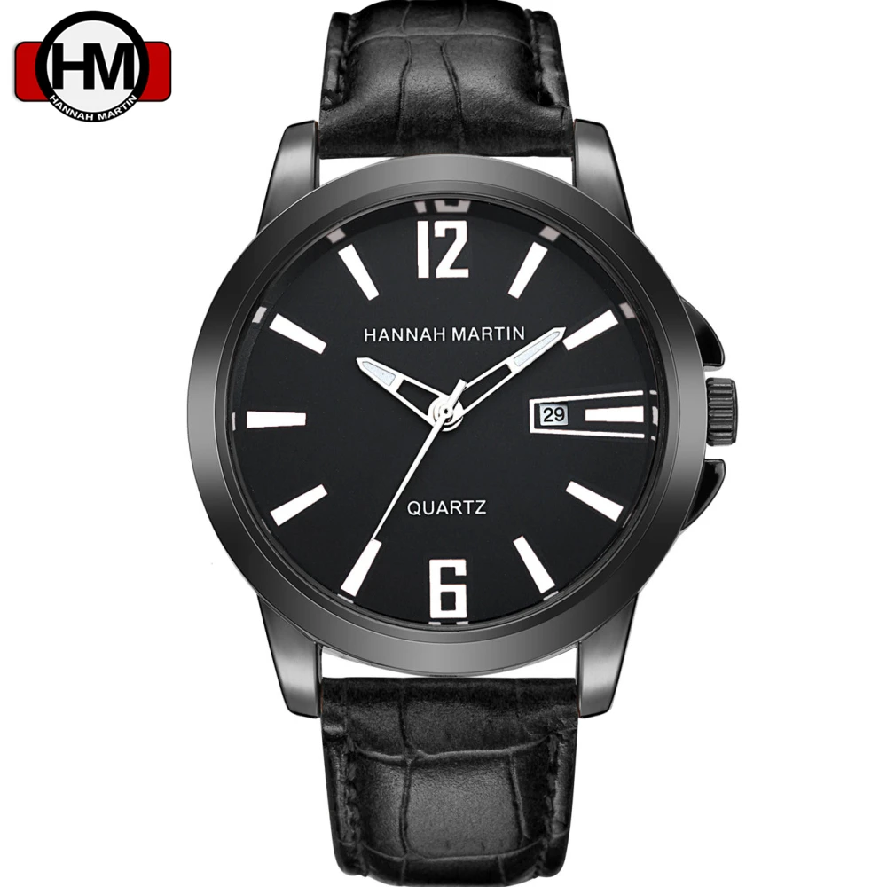

New Date Leather Quartz Wristwatches Black Dial Men Fashion Casual Calendar Sport Relogio Masculino Wrist Watches Drop Shipping