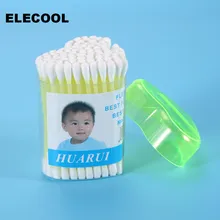 Elecool 80 шт./кор. одноразовые Пластик Ватные палочки детские для лечения stick Макияж косметический Спецодежда медицинская Ватные палочки Аппликатор двойной головкой