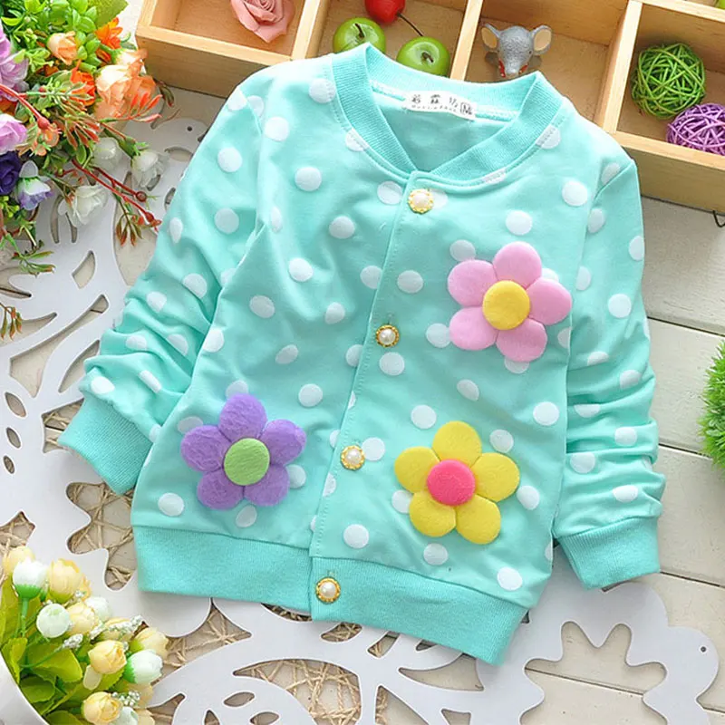 Коллекция года, весенний цветок из текстиля для маленьких девочек, куртка для новорожденных на молнии, спортивная одежда Детская куртка Одежда для младенцев теплые пальто 4 цвета, одежда - Цвет: green