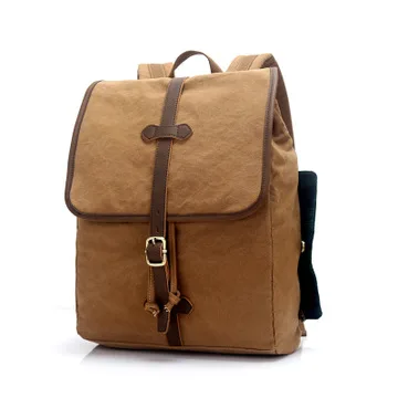 

M195 Luxury Canvas Leather Backpacks for Men Vintage Rucksacks Teenagers School Daypacks 15" Laptop bag Travel Backpack Weekend