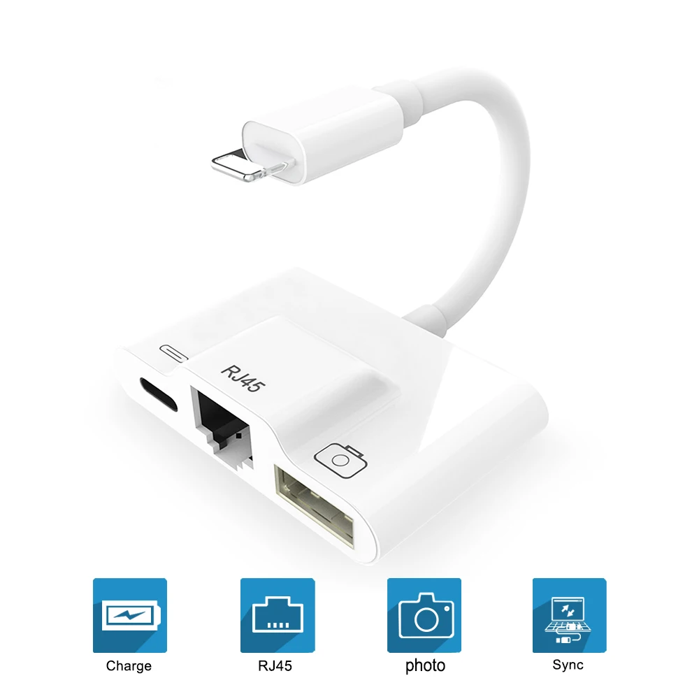 

USB 3 OTG Adapter for Lightning To RJ45 Premium Ethernet LAN Network Adapter For iPhone/iPad With Digital Camera Connection Kits