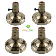 Greensun 4 шт. античная латунь лампы База E27/E26 Алюминий Ретро Эдисон потолок винт свет лампы гнездо держатель с коммутатором