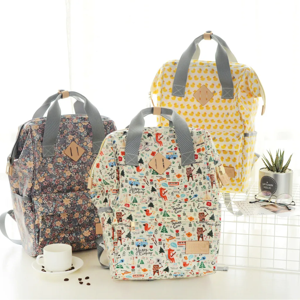 Women Fashion Nappy Bags Handbags Nusring Maternity Backpack Bags Flower Mother Backpack Brand Quality Travel New Land#811