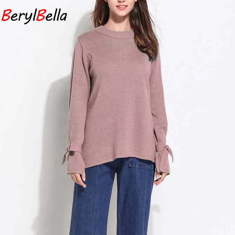 

2019 Women Sweater Candy Color O Neck High Elastic Spring Autumn Oversize Long Sleeve Pullover Knitted Warm Sweater BerylBella
