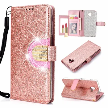 

20pcs/lot Free shipping Powder Splicing Mirror leather skin cover case for Samsung Galaxy J4 plus/J4 Prime J6 plus/J6 Prime 2018