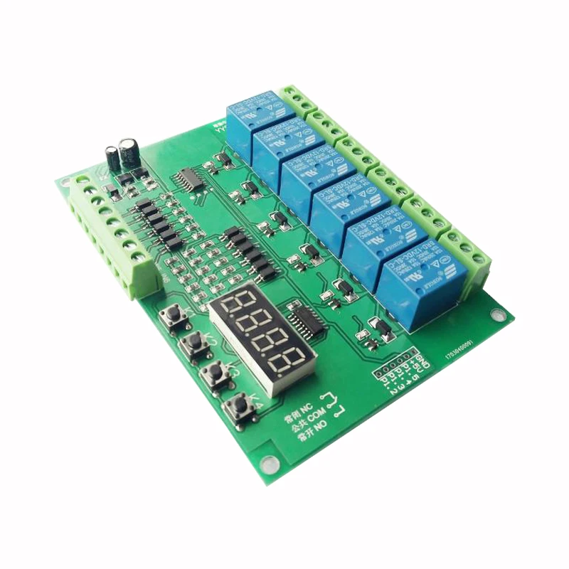 

Six way programmable relay module MCU development delay / self - locking / jog / interlock switch