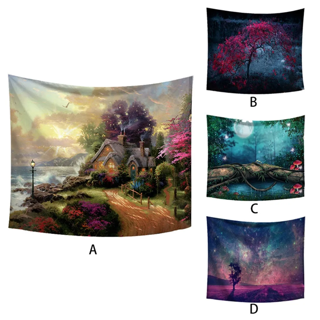 

Beautiful Print Wall Tapestry Scenery Scene Wall Tapestry Wall Hanging Blanket Home Decorations Machine Wall Cloth Tapestries