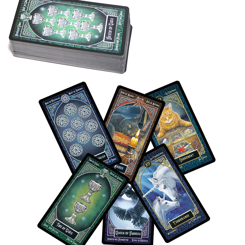 

2019 sweet tarot deck cards game 4 language version family divination fortune personal use board game