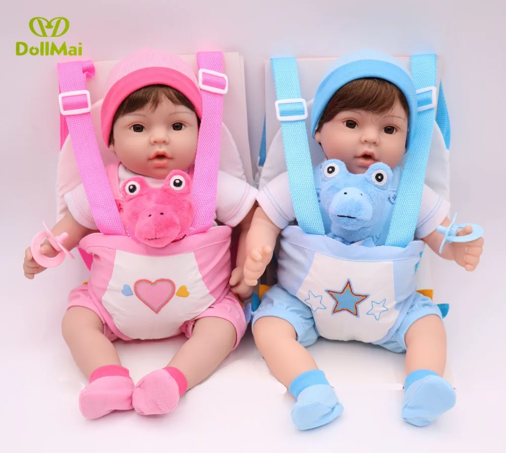 Детская переноска reborn toy dolls 17 "40 см мягкий силиконовый винил для новорожденных, для девочек и мальчиков куклы Bebe bonucas возрождённая игрушка