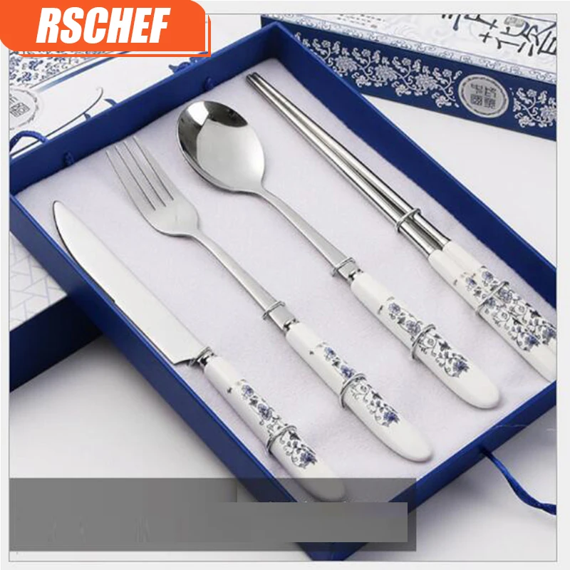 Набор столовых приборов из нержавеющей стали 304 4 шт./компл.|knife fork set|steel cutlery setfork set