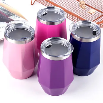 

Supreme Diamond Coffee Cup With Clear Lid Portable Stainless Steel Wine Cups Double Walled Insulated Vaccum Insulation Bottles