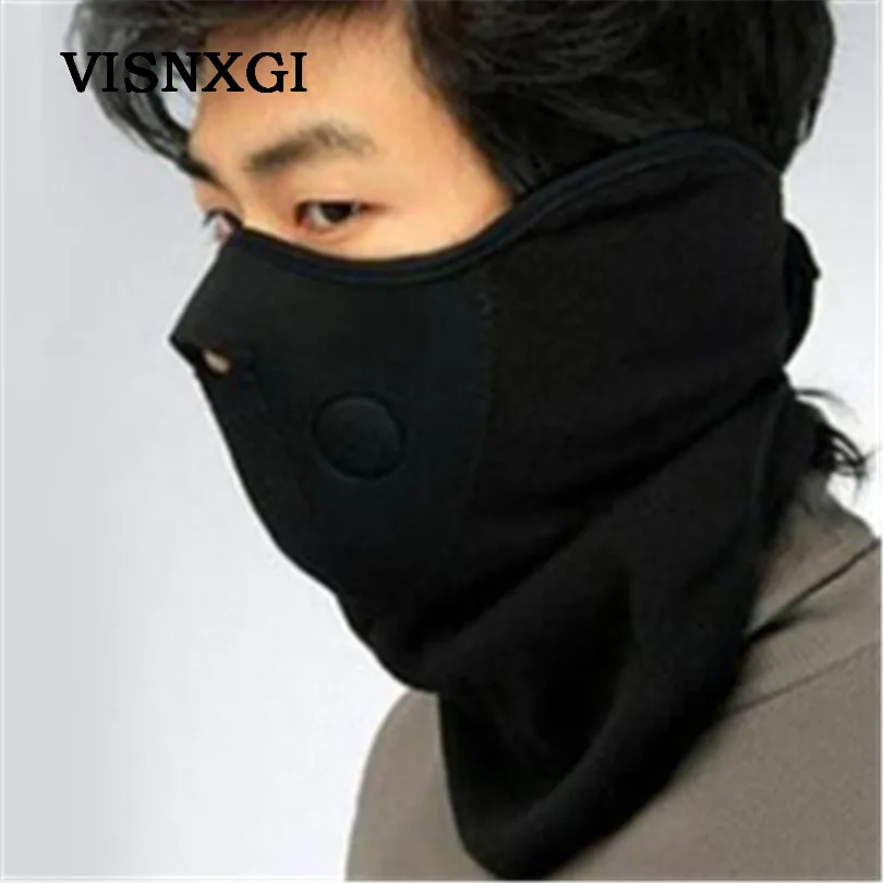 

VISNXGI New Thermal Neck warmers Fleece Balaclavas CS Hat Headgear Winter Ear Windproof Warm Face Mask Motorcycle Bicycle Scarf