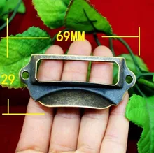 Новый оптовая продажа металлического железа античная коробка чехол этикетки рамка бумажные карты держатель оборудование 69 * 29 мм 50 шт./лот бесплатная доставка KF439