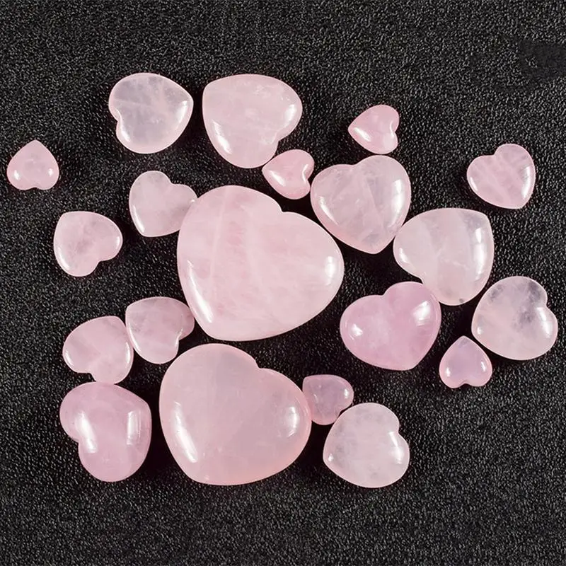 

Natural Crystal Jade Heart Pendant Pocket Guardian Handicrafts Ornaments Pink Love Heart Shaped Crystal Ornaments DIY Bracelet