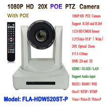 Профессиональный 2MP видео Камера IP POE PTZ 20x зум видеоконференции с одновременное 3G-SDI RS232 RS485 Порты и разъёмы