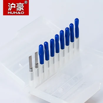 

HUHAO 10pcs/lot TOP Quality 3.175mm Parallel Carbide PCB Engraving Bit 1.0mm -3.0mm Tungsten end mill CNC Milling Cutter