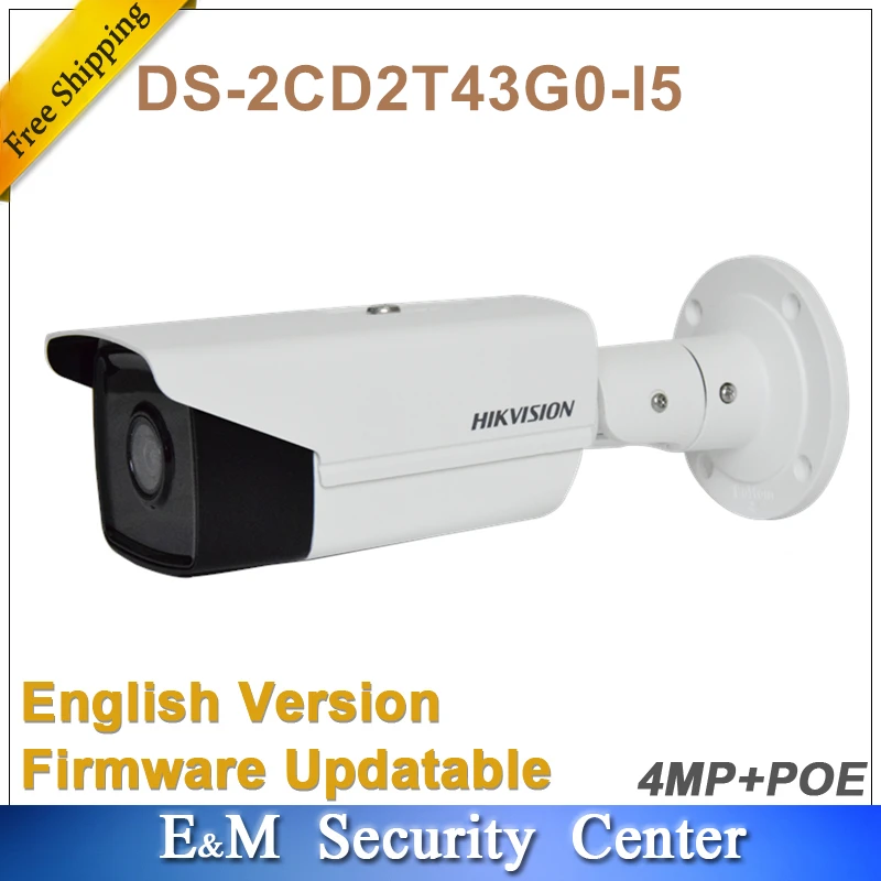 hik 4MP EXIR сеть пуля камера DS-2CD2T43G0-I5 заменить DS-2CD2T42WD-I5 ИК IP67 CCTV POE английская прошивка