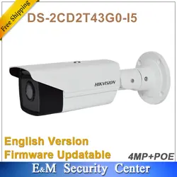 Оптом и продажи, оригинальные hik 4MP EXIR сетевая цилиндрическая камера DS-2CD2T43G0-I5 заменить DS-2CD2T42WD-I5 ИК IP67 камеры видеонаблюдения английской