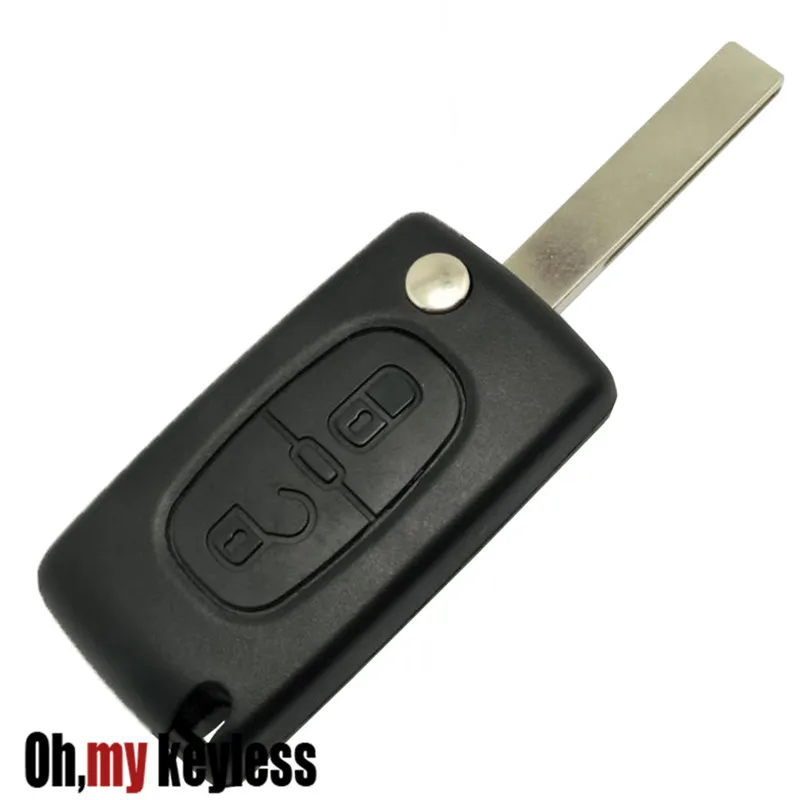 

Flip key case for peugeot 107 207 307 remote control key shell for citroen c2 c3 c5 entry keyless remote key fob
