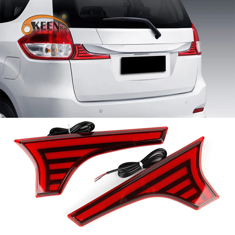 OKEEN 2pcs Car LED Rear Bumper Reflector Light for Suzuki Ertiga 2012- Tail Brake Light for SCROSS VITARA SX4