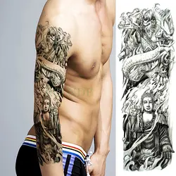 Водостойкая временная татуировка наклейка Будда Дракон полный боди арт временная татуировка флэш-тату рукав большой размер для мужчин