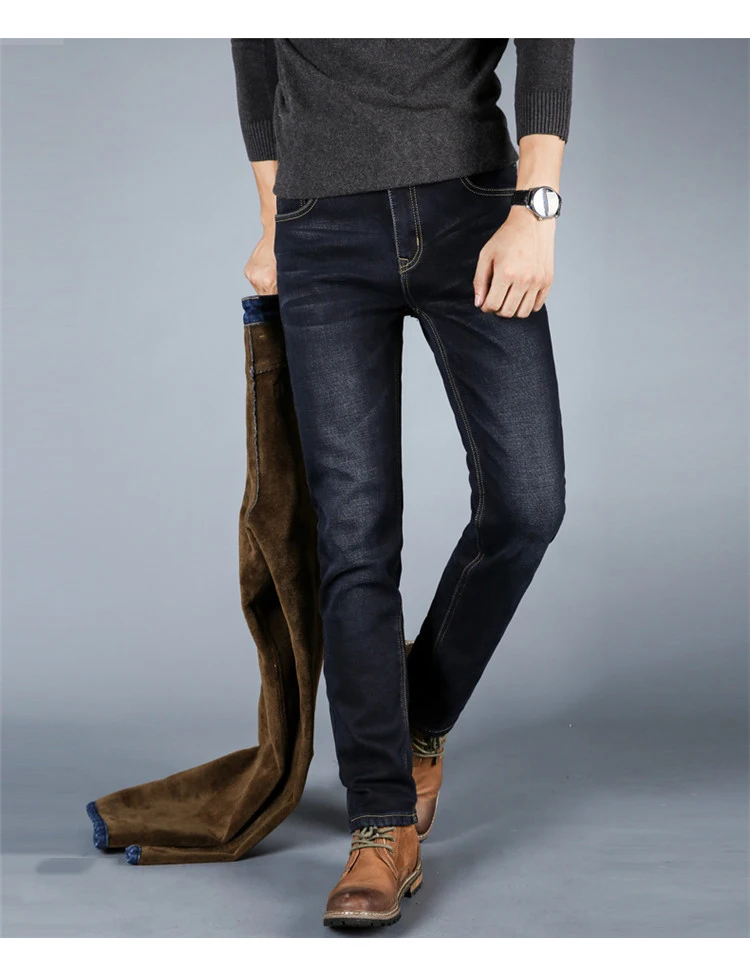 KSTUN, мужские джинсы, зимние джинсы, теплые штаны, плотные, стрейчевые, прямые, деловые, повседневные, мужские, длинные штаны, мужские джинсы, бренд, хорошее качество