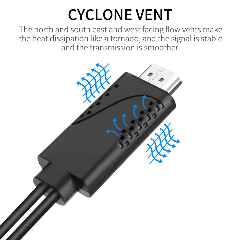 USB 2,0 Женский к мужскому HDMI кабель с USB мужской источник питания для смартфонов USB к HDTV кабель для Iphone X 8 7 6s samsung S9