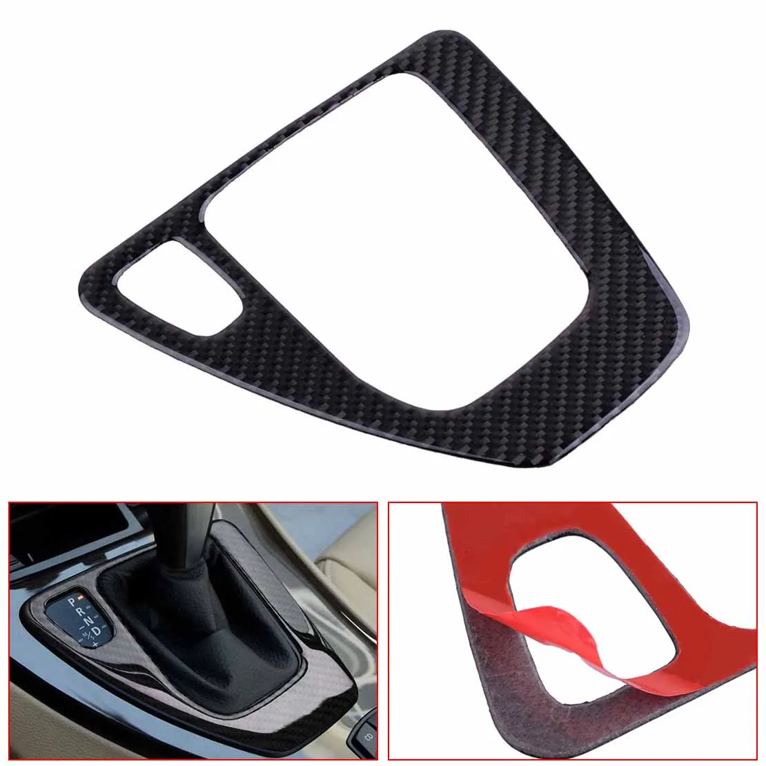 DWCX Carbon Fiber Gear Shift Panel Surround Frame Decorative Cover Trim