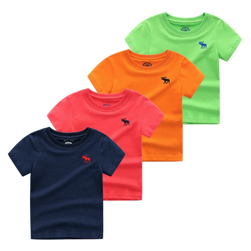 

Baby Boy Tops Summer New Boys Short Sleeve T Shirts Cotton Tee Shirt Fille Enfant Solid Color Kids T Shirts 2-6year