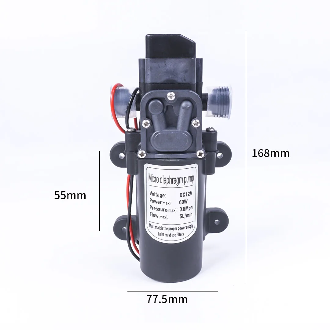 DC 12 V 60 W 130PSI 5L/Min водяной мембранный самовсасывающий насос высокого давления сельскохозяйственный Электрический водяной насос Автомойка