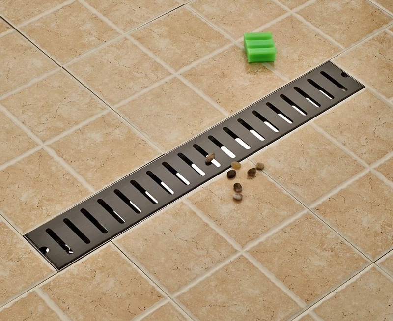 Oil Rubbed Bronze 70cm Length Floor Drain Stainless Steel Shower Grate Wastein Drains from Home