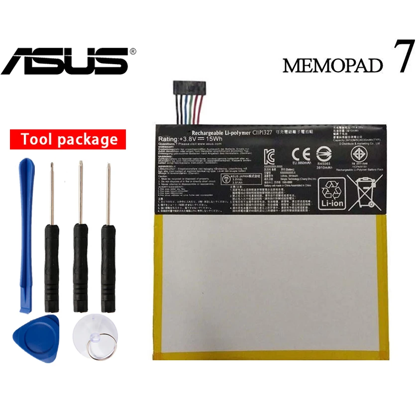 Аккумулятор ASUS высокой емкости C11P1327 для ASUS C11P1327 MeMo Pad 7 Me170C ME170 K012 K017 FE170CG 3910 мАч