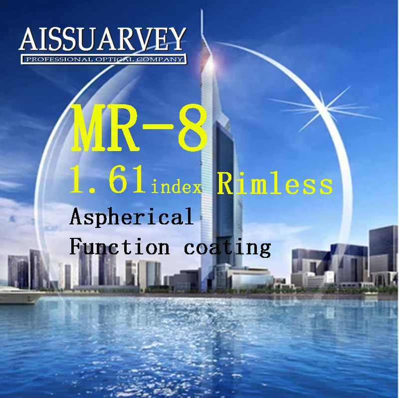 

AISSUARVEY men women lenses 1.61 Index rimless aspherical function coat lenses trimming or no trimming men women lenses