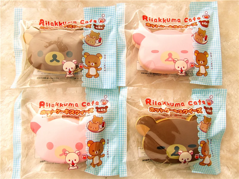 

Kuutti Squishy 16PCS Kawaii Original Packing Rilakkuma Cafe Squishy Bear Bread Sandwich PU Foam Wrist Rest Toy Gift for Kids