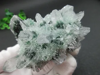 

Unique Rare Natural Green Crystal Cluster Skeletal Quartz Point Wand mineral Healing crystal druse vug Specimen natural stone