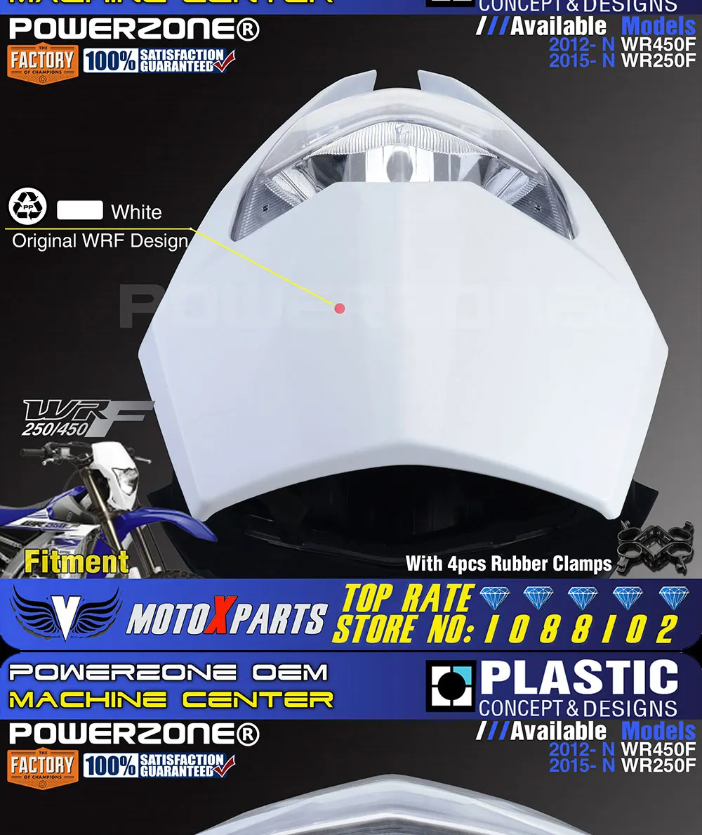 Powerzone мотоциклетные фары для YAMAHA WR250F- WR450F MX эндуро Байк Универсальный CRF YZF DRZ KLX