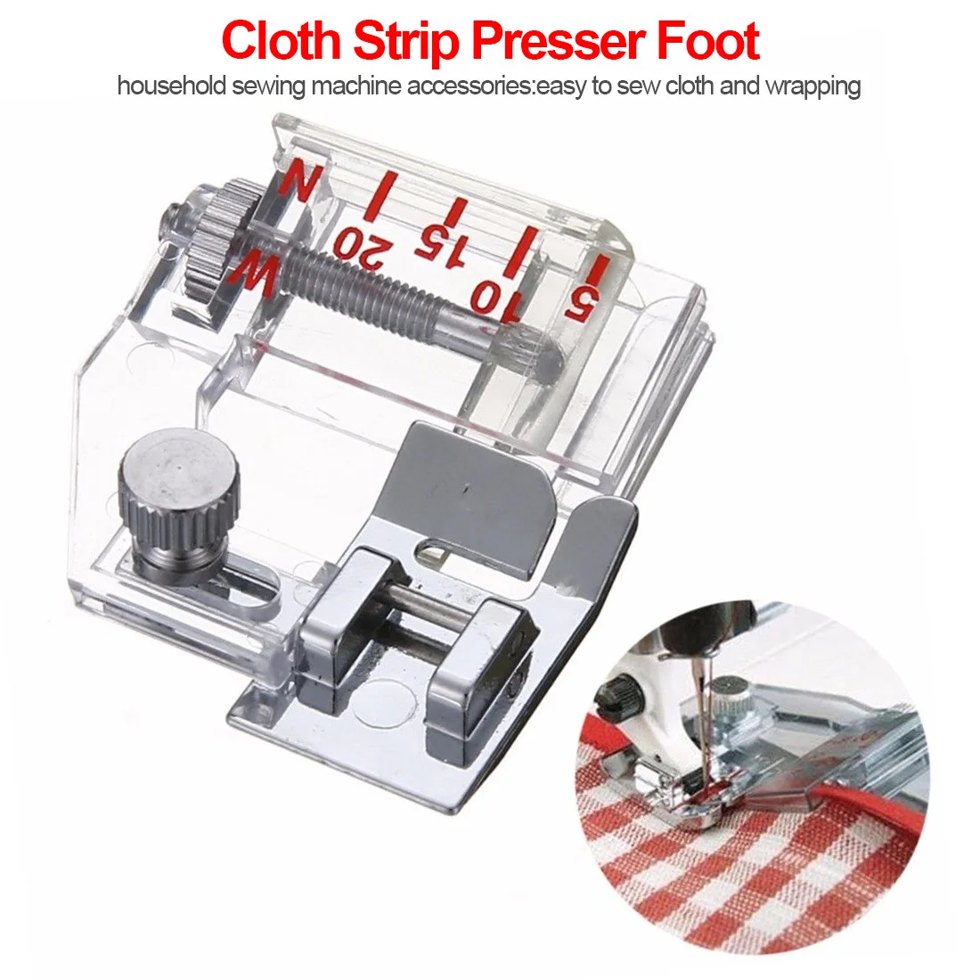 Sewing Machine Presser Foot Adjustable Bias Binder Foot for Domestic Sewing Machines Cloth Hemmer Foot Rolled Tool