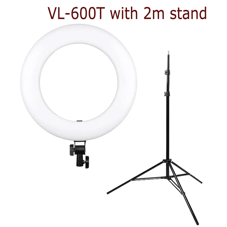 Viltrox VL-600T 45W 3300-5600k кольцевой светодиодный светильник для видео+ зажим для телефона двухцветный CR95+ беспроводной пульт дистанционного управления фото Live селфи заполняющий светильник ing - Цвет: Черный