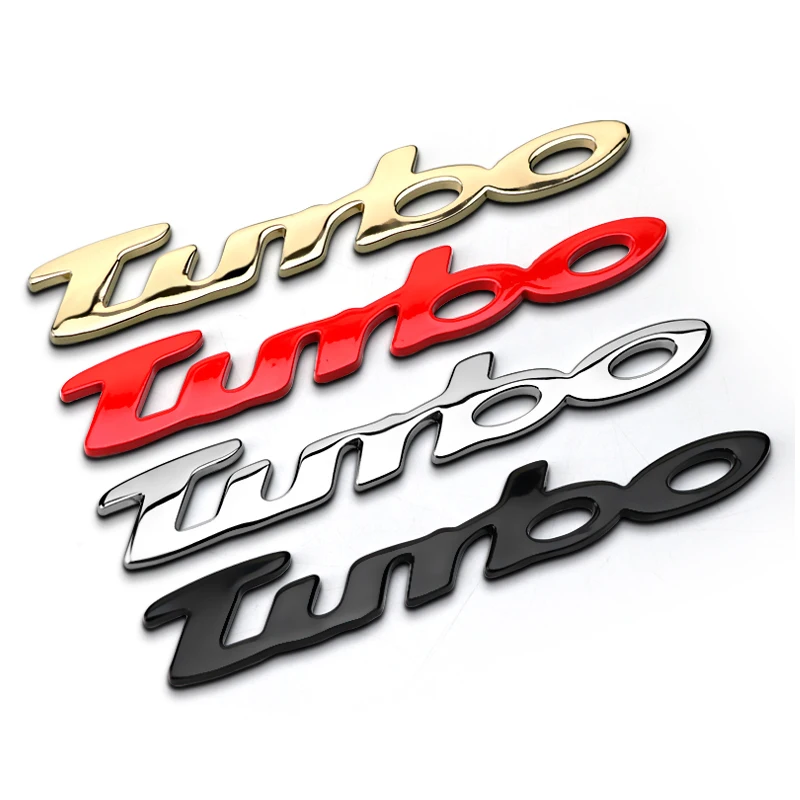 1Pcs 3D Metal TURBO Car Side Fender Rear Trunk Emblem Badge Sticker