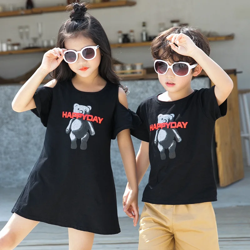Семейная одежда для матери и дочери наряды Отца Сына платье мамы футболка папы