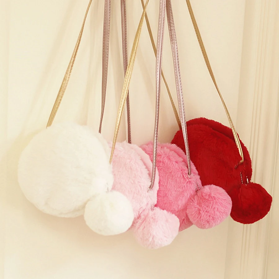 

Cute Children Round Clutch Bag Autumn Winter Faux Rabbit Fur Kids Messenger Bag Girls Toddle Shoulder Bags Purse Handbags Gift