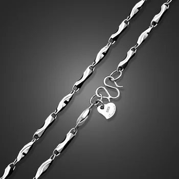 

New fashion men's sterling silver necklace. Handsome 100% 925 silver 3MM51cm necklace. Man / boy solid silver chain jewelry