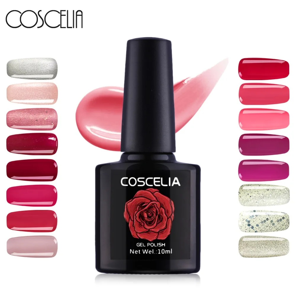 

COSCELIA Gel Nail Polish 10ml UV Gel Soak Off Gel Varnish Shiny Nail Glitter UV LED Gel Polish Semi Permanent Varnish Nail Art