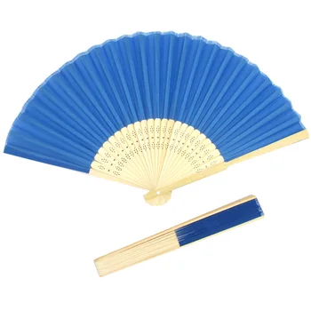 

10pcs royal blue pocket folding Silk Hand Fan wedding gift