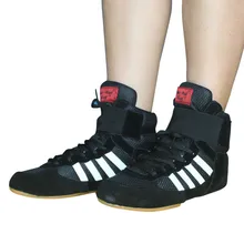 Профессиональные боксерские борцовские ботинки; подошва из коровьей кожи; дышащая Боевая обувь; кроссовки на шнуровке; тренировочные сапоги для боя; D0556