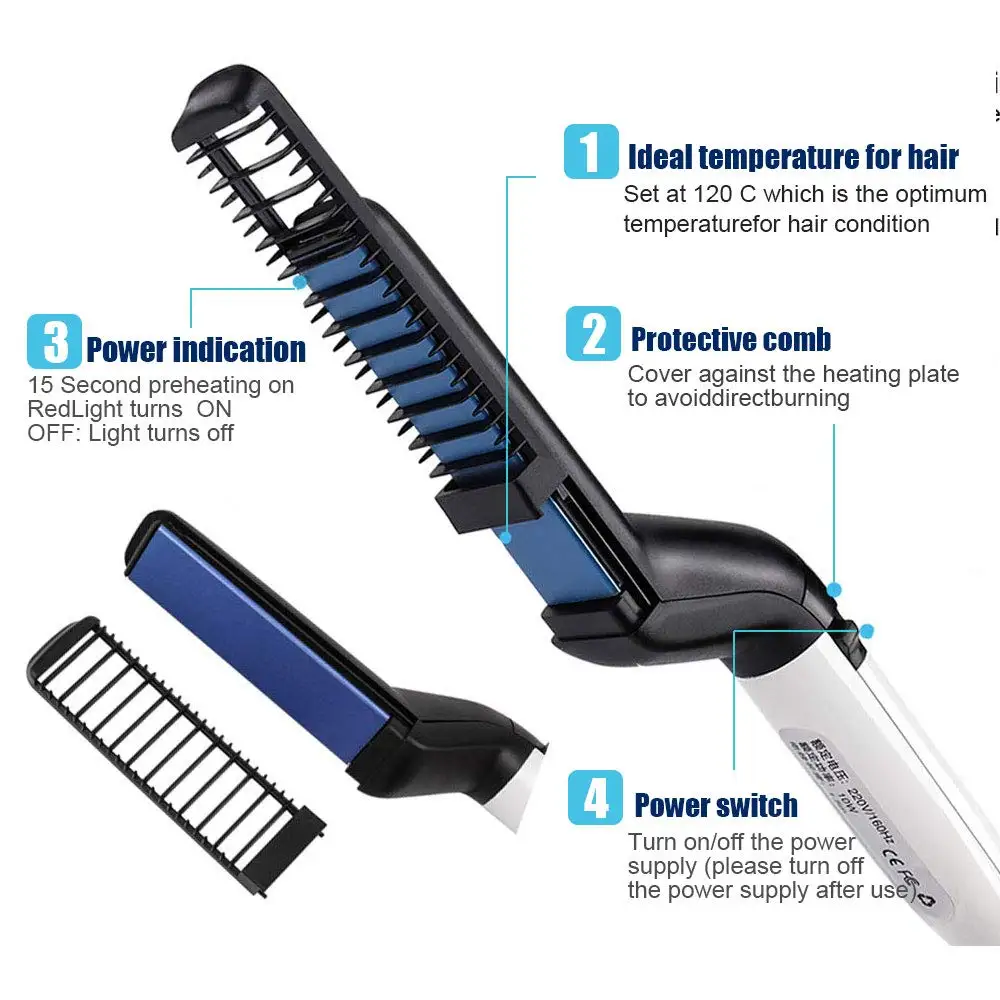 men Beard Hair Straightener Brush (5)
